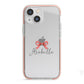 Personalised Christmas Bow iPhone 13 Mini TPU Impact Case with Pink Edges