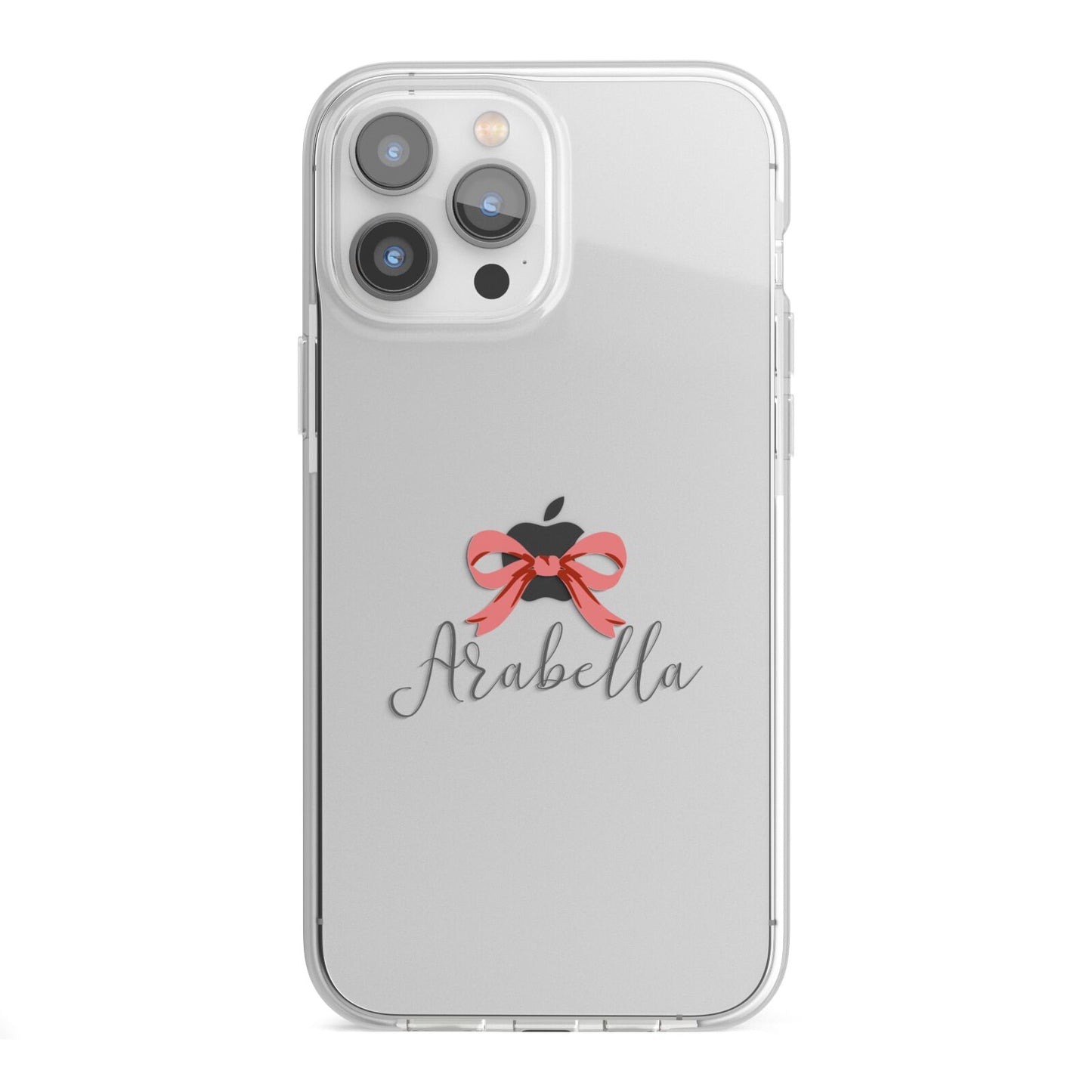 Personalised Christmas Bow iPhone 13 Pro Max TPU Impact Case with White Edges