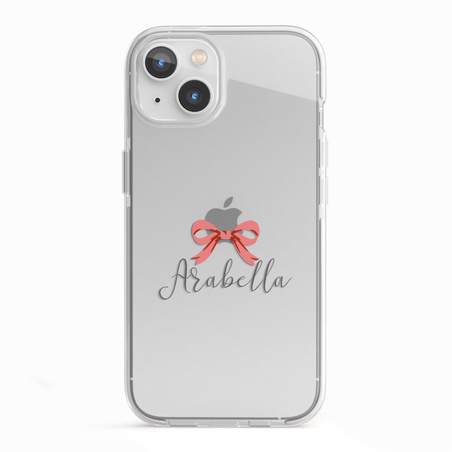 Personalised Christmas Bow iPhone 13 TPU Impact Case with White Edges