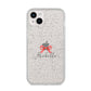 Personalised Christmas Bow iPhone 14 Plus Glitter Tough Case Starlight