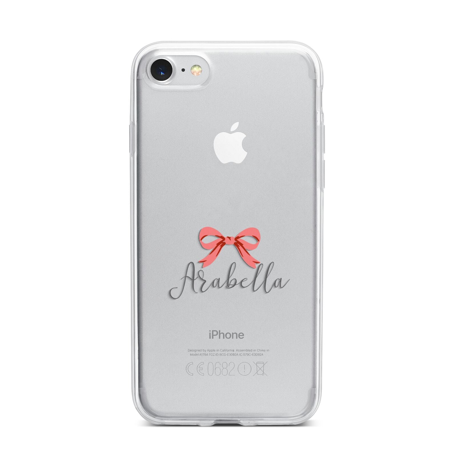 Personalised Christmas Bow iPhone 7 Bumper Case on Silver iPhone