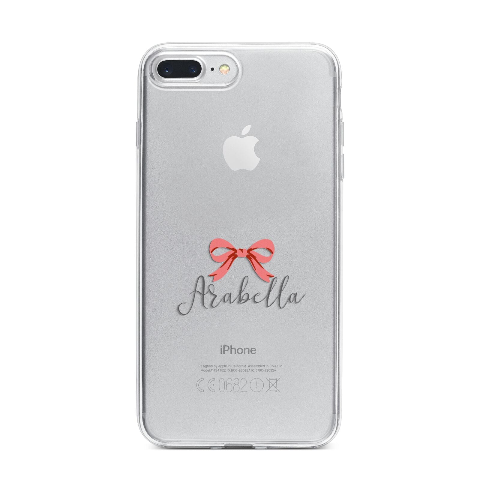 Personalised Christmas Bow iPhone 7 Plus Bumper Case on Silver iPhone