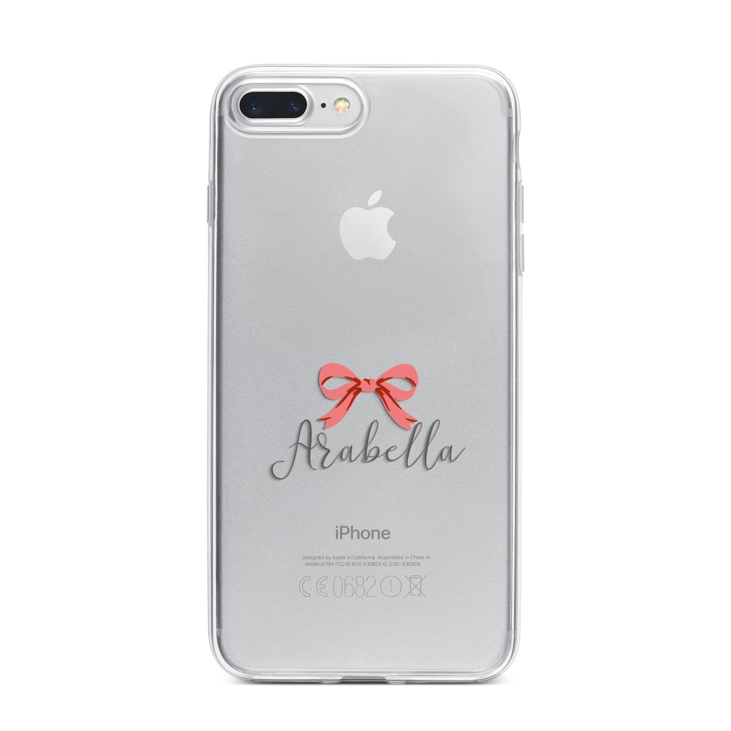 Personalised Christmas Bow iPhone 7 Plus Bumper Case on Silver iPhone
