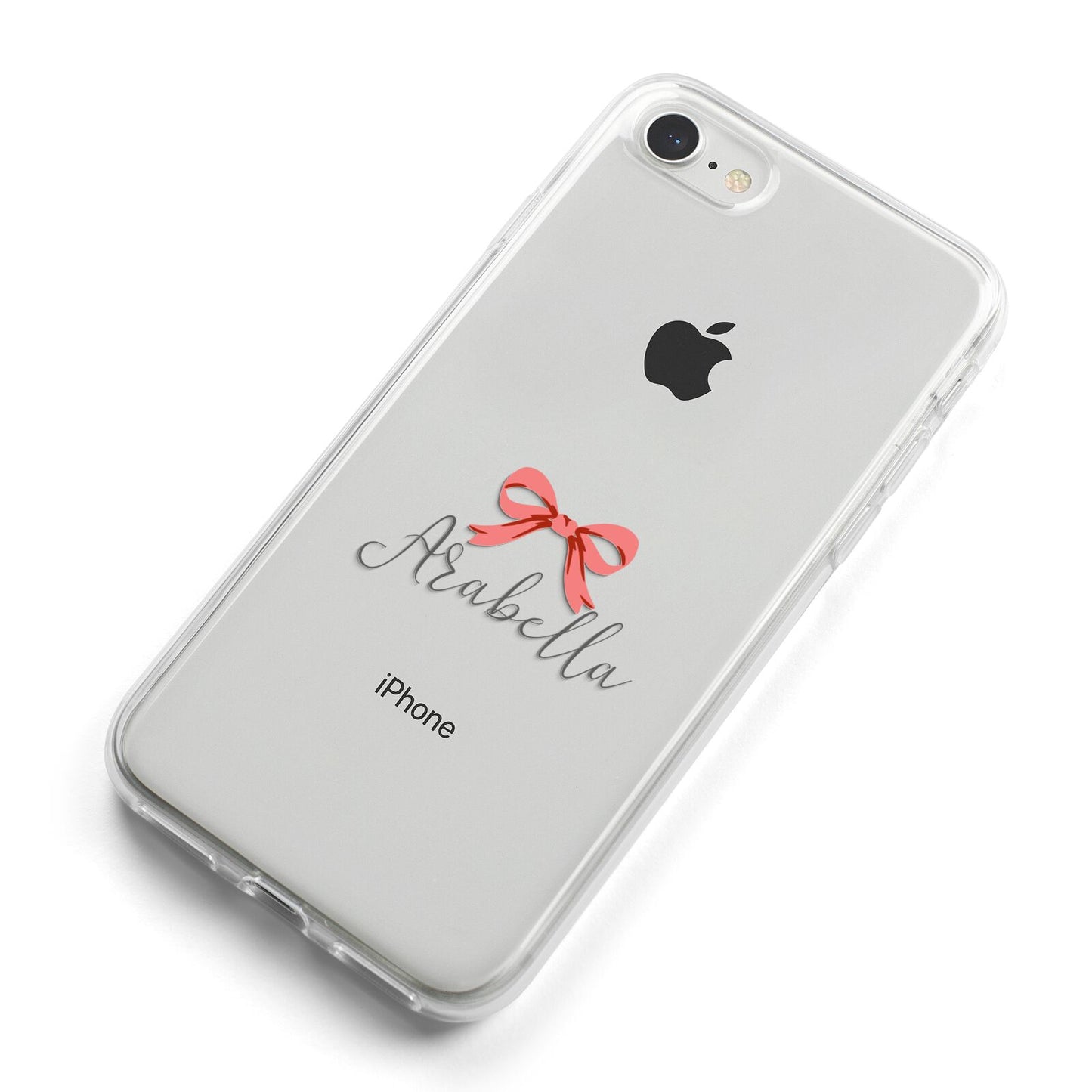 Personalised Christmas Bow iPhone 8 Bumper Case on Silver iPhone Alternative Image