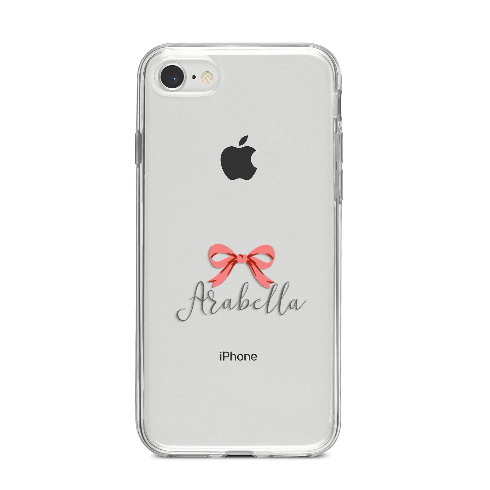 Personalised Christmas Bow iPhone 8 Bumper Case on Silver iPhone