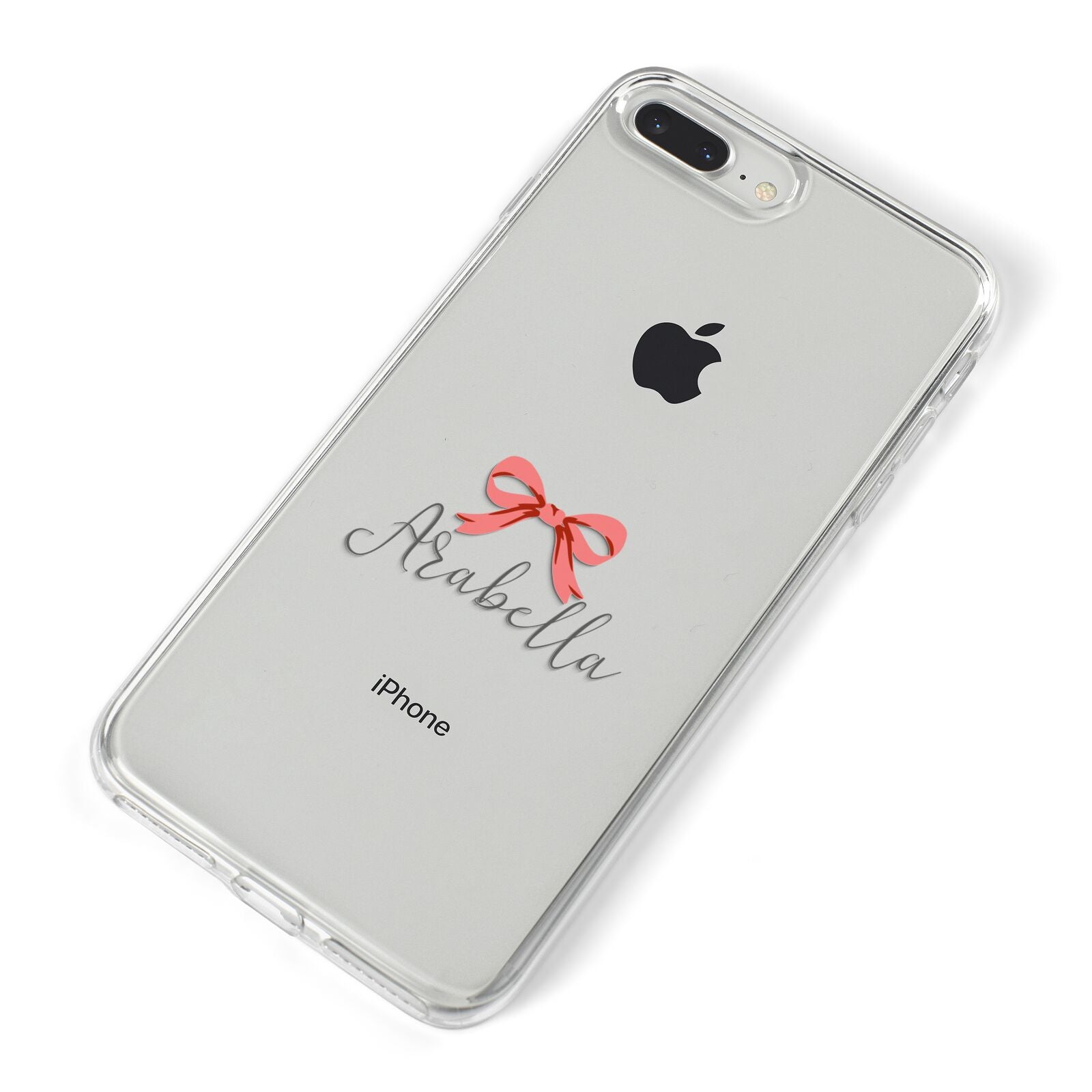 Personalised Christmas Bow iPhone 8 Plus Bumper Case on Silver iPhone Alternative Image