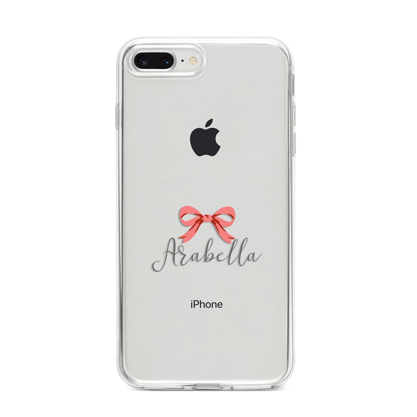 Personalised Christmas Bow iPhone 8 Plus Bumper Case on Silver iPhone