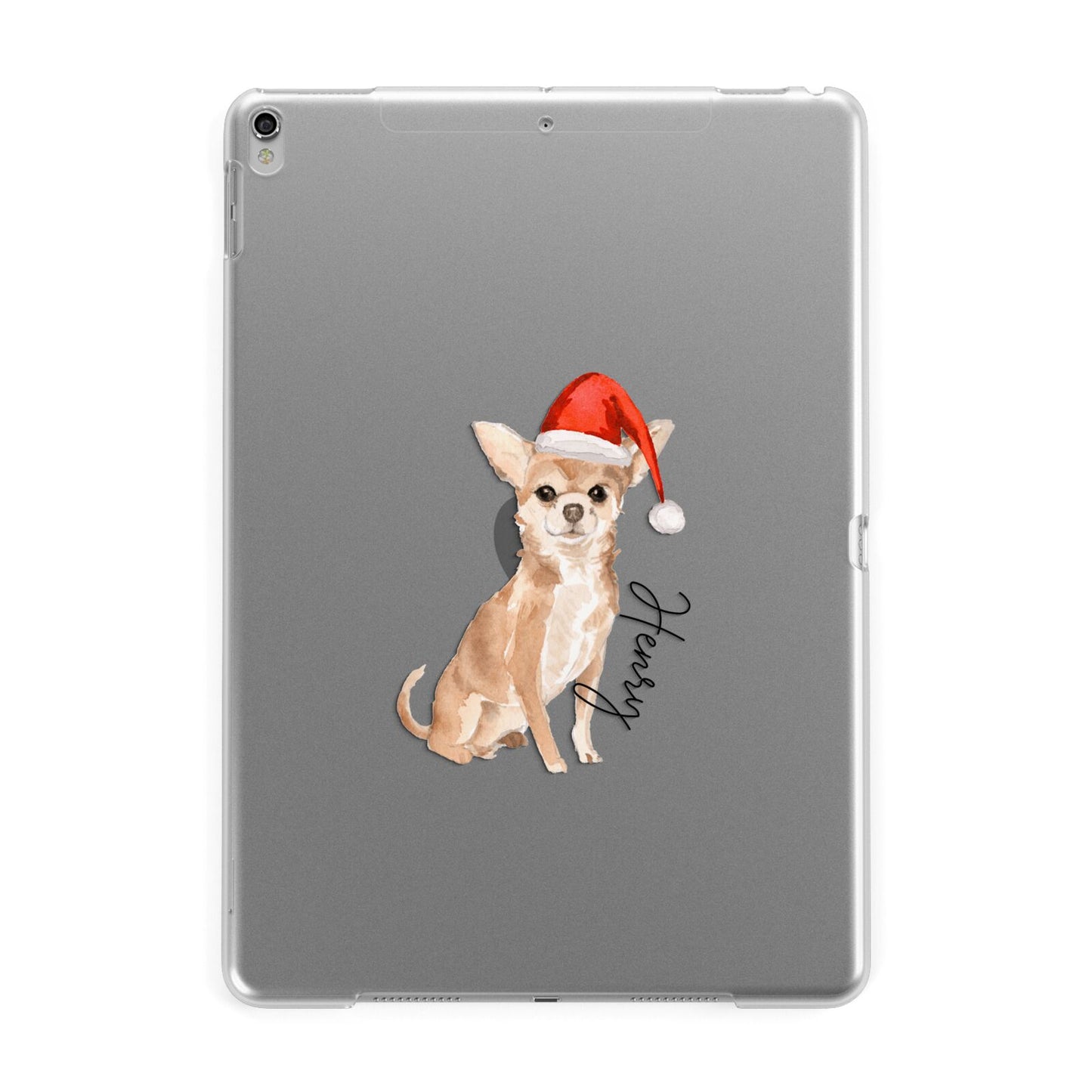 Personalised Christmas Chihuahua Apple iPad Silver Case