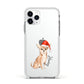 Personalised Christmas Chihuahua Apple iPhone 11 Pro in Silver with White Impact Case