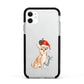 Personalised Christmas Chihuahua Apple iPhone 11 in White with Black Impact Case