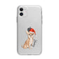 Personalised Christmas Chihuahua Apple iPhone 11 in White with Bumper Case
