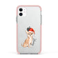 Personalised Christmas Chihuahua Apple iPhone 11 in White with Pink Impact Case