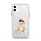 Personalised Christmas Chihuahua Apple iPhone 11 in White with White Impact Case