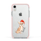 Personalised Christmas Chihuahua Apple iPhone XR Impact Case Pink Edge on Silver Phone