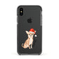 Personalised Christmas Chihuahua Apple iPhone Xs Impact Case Black Edge on Black Phone
