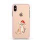 Personalised Christmas Chihuahua Apple iPhone Xs Impact Case Pink Edge on Gold Phone