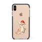 Personalised Christmas Chihuahua Apple iPhone Xs Max Impact Case Black Edge on Gold Phone