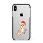 Personalised Christmas Chihuahua Apple iPhone Xs Max Impact Case Black Edge on Silver Phone