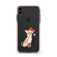 Personalised Christmas Chihuahua Apple iPhone Xs Max Impact Case Pink Edge on Black Phone