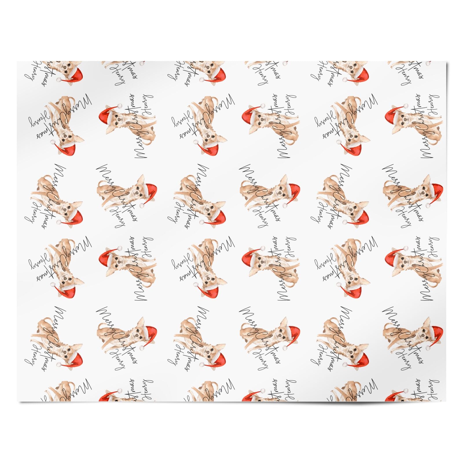 Personalised Christmas Chihuahua Personalised Wrapping Paper Alternative