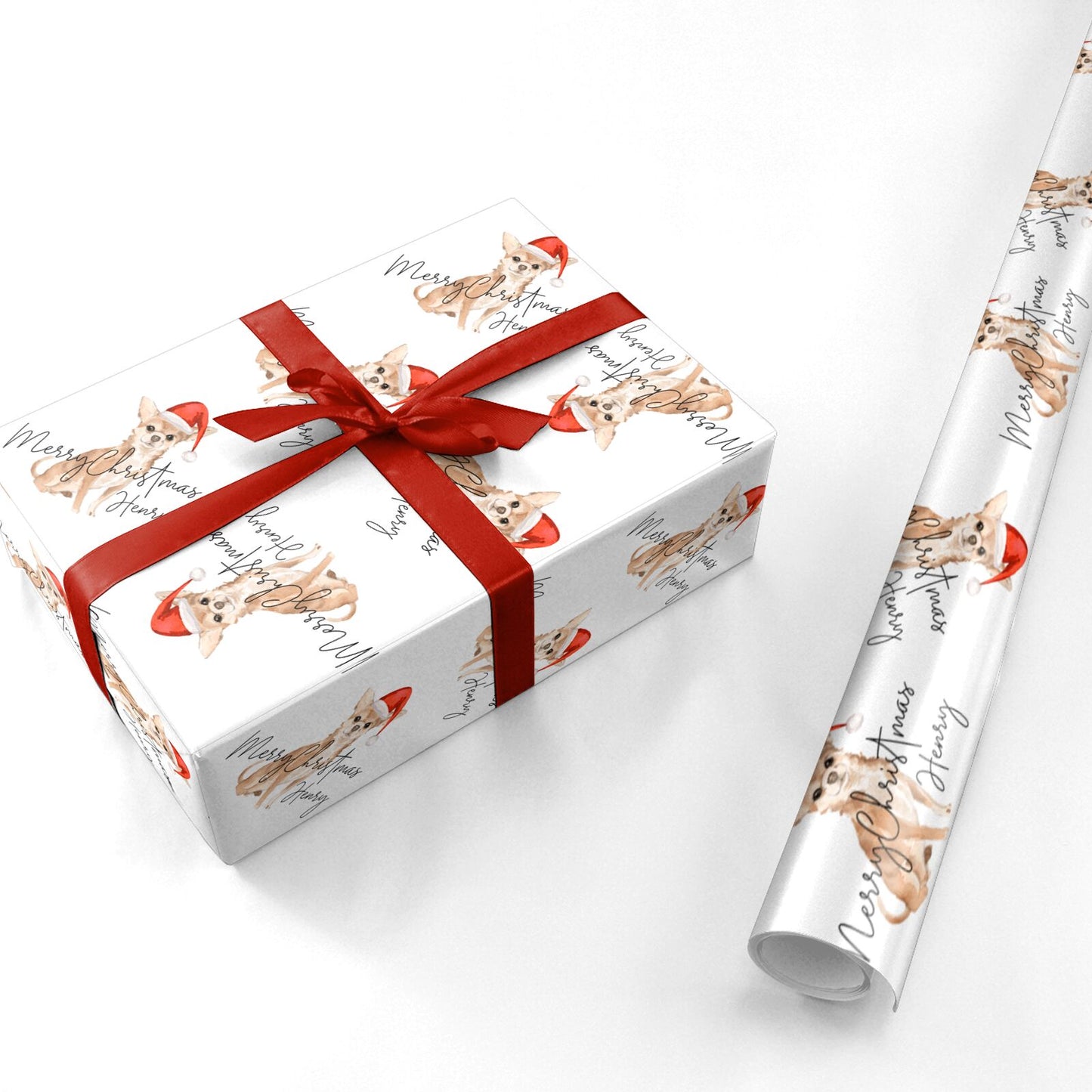 Personalised Christmas Chihuahua Personalised Wrapping Paper