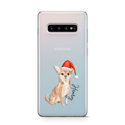 Personalised Christmas Chihuahua Samsung Galaxy S10 Case