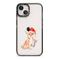 Personalised Christmas Chihuahua iPhone 13 Black Impact Case on Silver phone