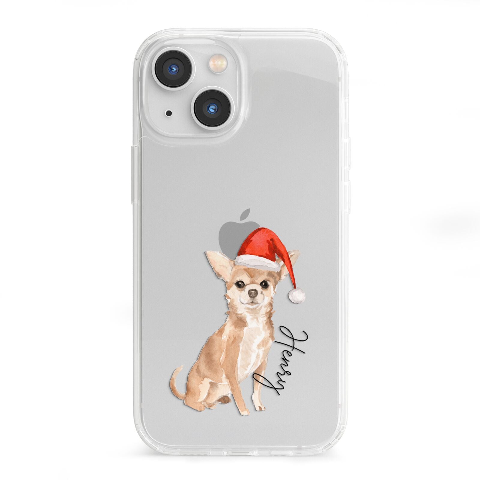 Personalised Christmas Chihuahua iPhone 13 Mini Clear Bumper Case