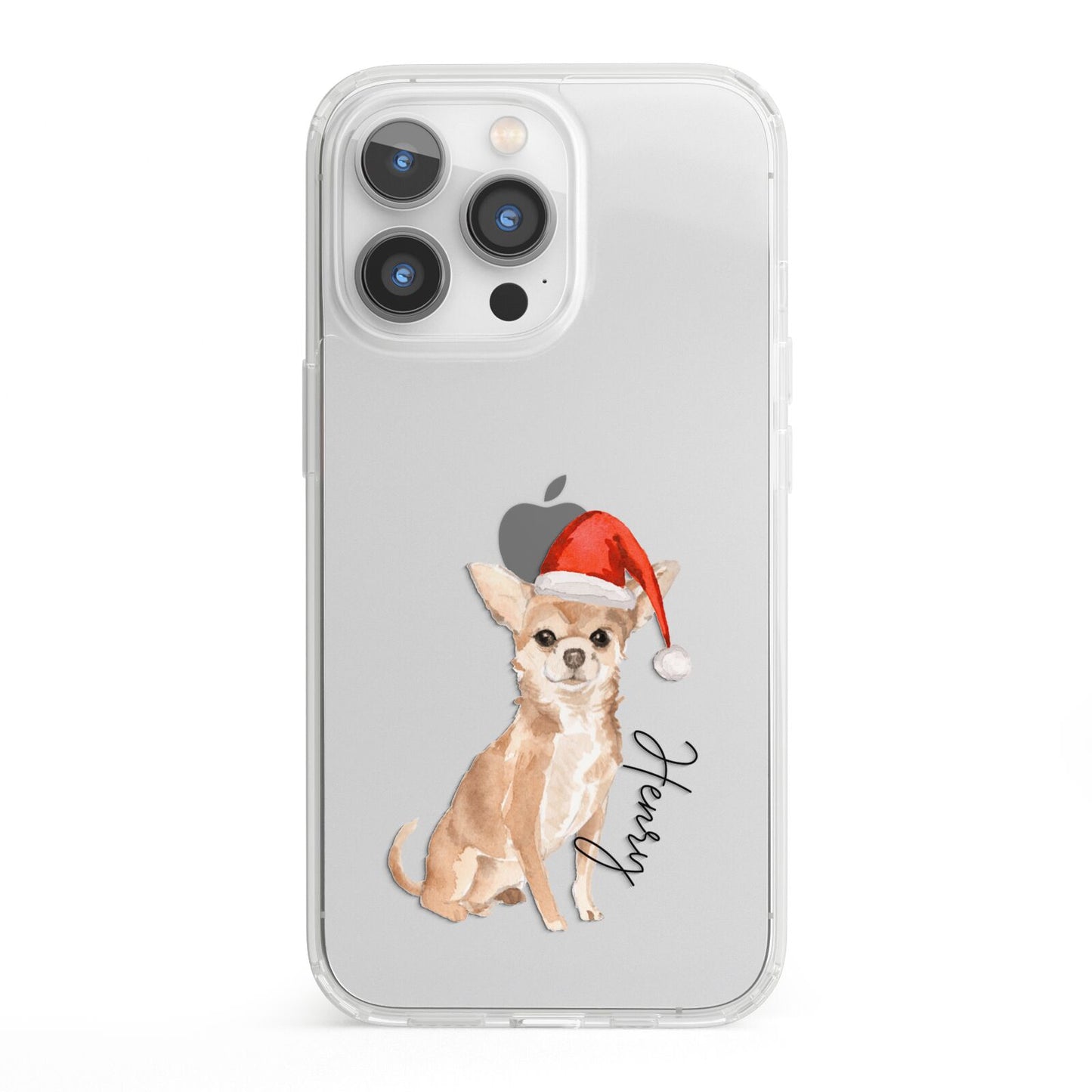 Personalised Christmas Chihuahua iPhone 13 Pro Clear Bumper Case