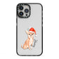 Personalised Christmas Chihuahua iPhone 13 Pro Max Black Impact Case on Silver phone