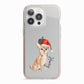 Personalised Christmas Chihuahua iPhone 13 Pro TPU Impact Case with Pink Edges