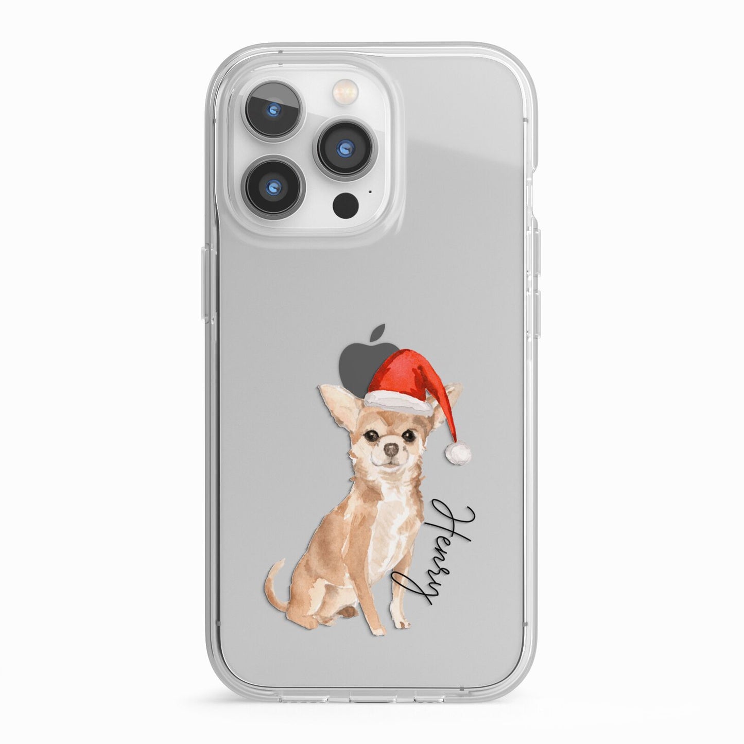 Personalised Christmas Chihuahua iPhone 13 Pro TPU Impact Case with White Edges