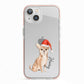 Personalised Christmas Chihuahua iPhone 13 TPU Impact Case with Pink Edges