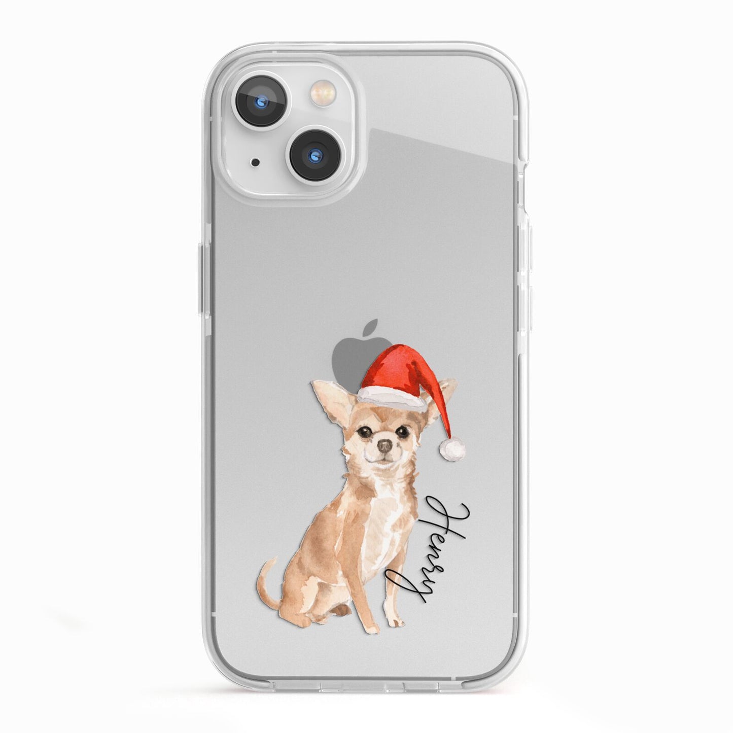 Personalised Christmas Chihuahua iPhone 13 TPU Impact Case with White Edges