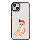 Personalised Christmas Chihuahua iPhone 14 Plus Black Impact Case on Silver phone