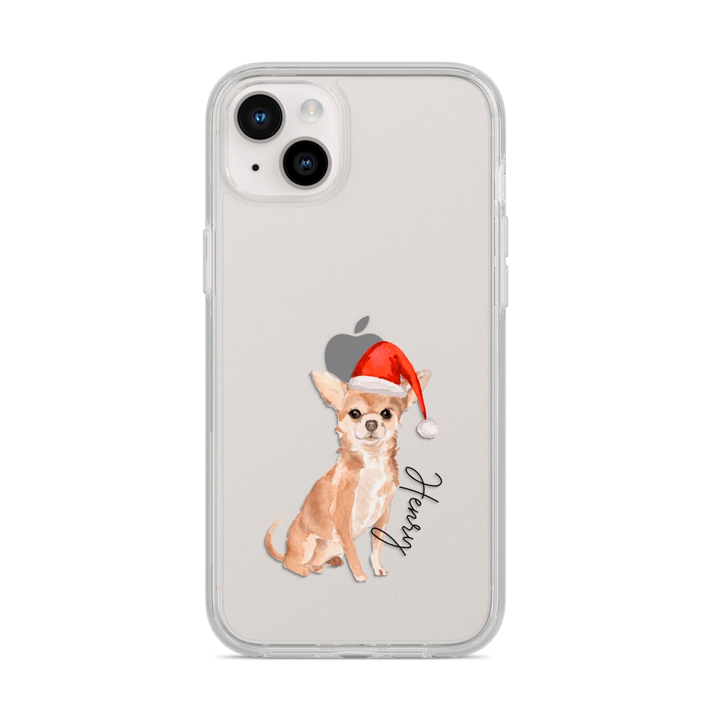 Personalised Christmas Chihuahua iPhone 14 Plus Clear Tough Case Starlight
