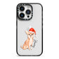 Personalised Christmas Chihuahua iPhone 14 Pro Black Impact Case on Silver phone