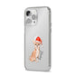 Personalised Christmas Chihuahua iPhone 14 Pro Max Clear Tough Case Silver Angled Image