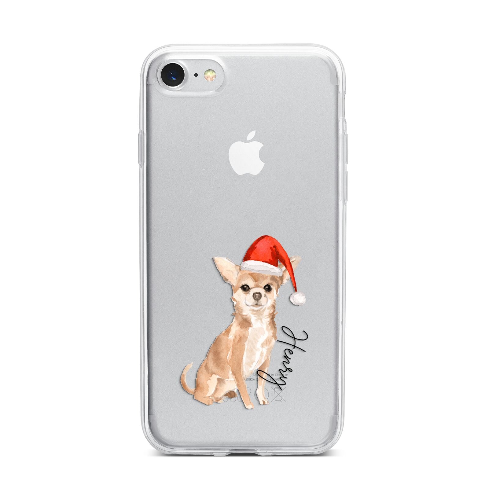 Personalised Christmas Chihuahua iPhone 7 Bumper Case on Silver iPhone