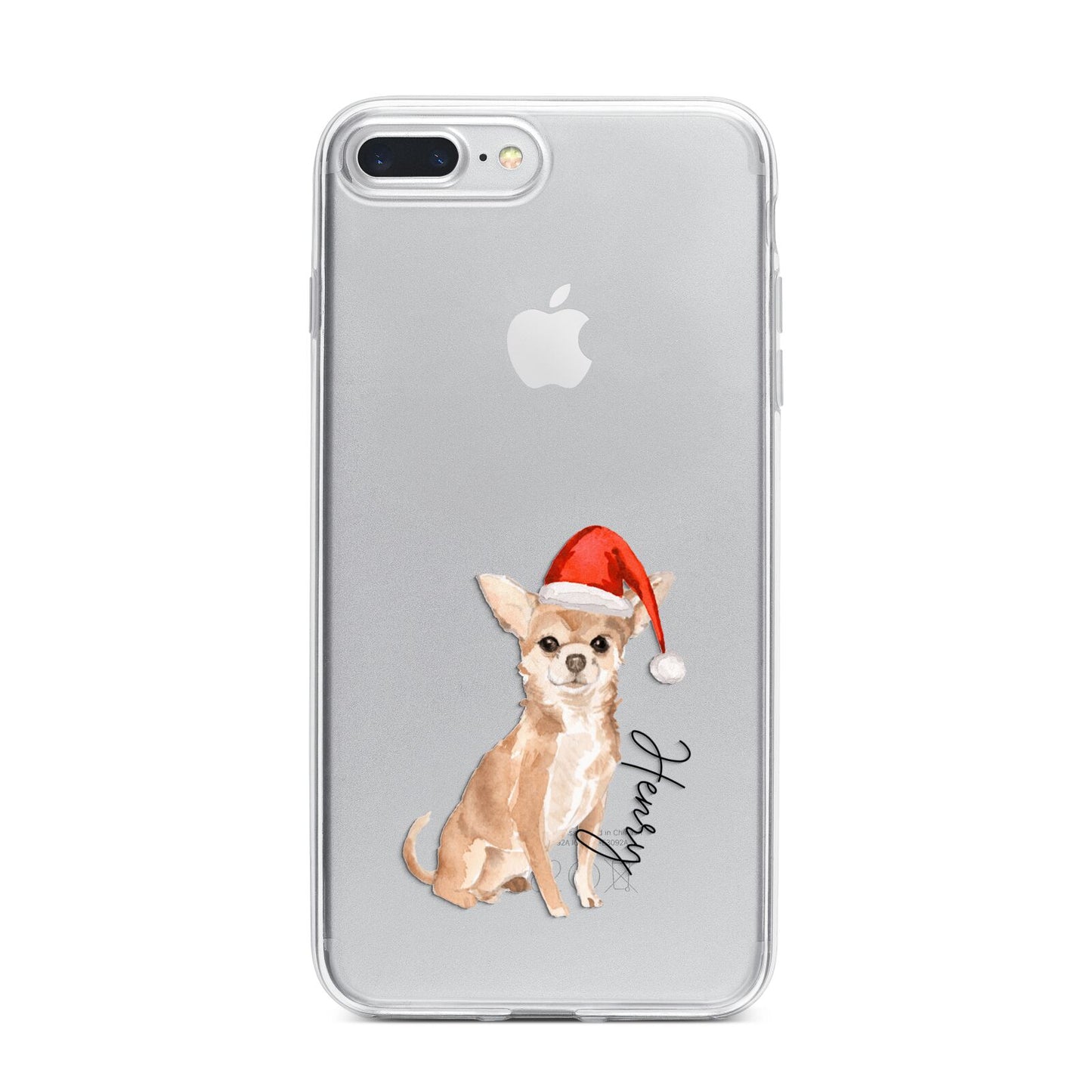 Personalised Christmas Chihuahua iPhone 7 Plus Bumper Case on Silver iPhone