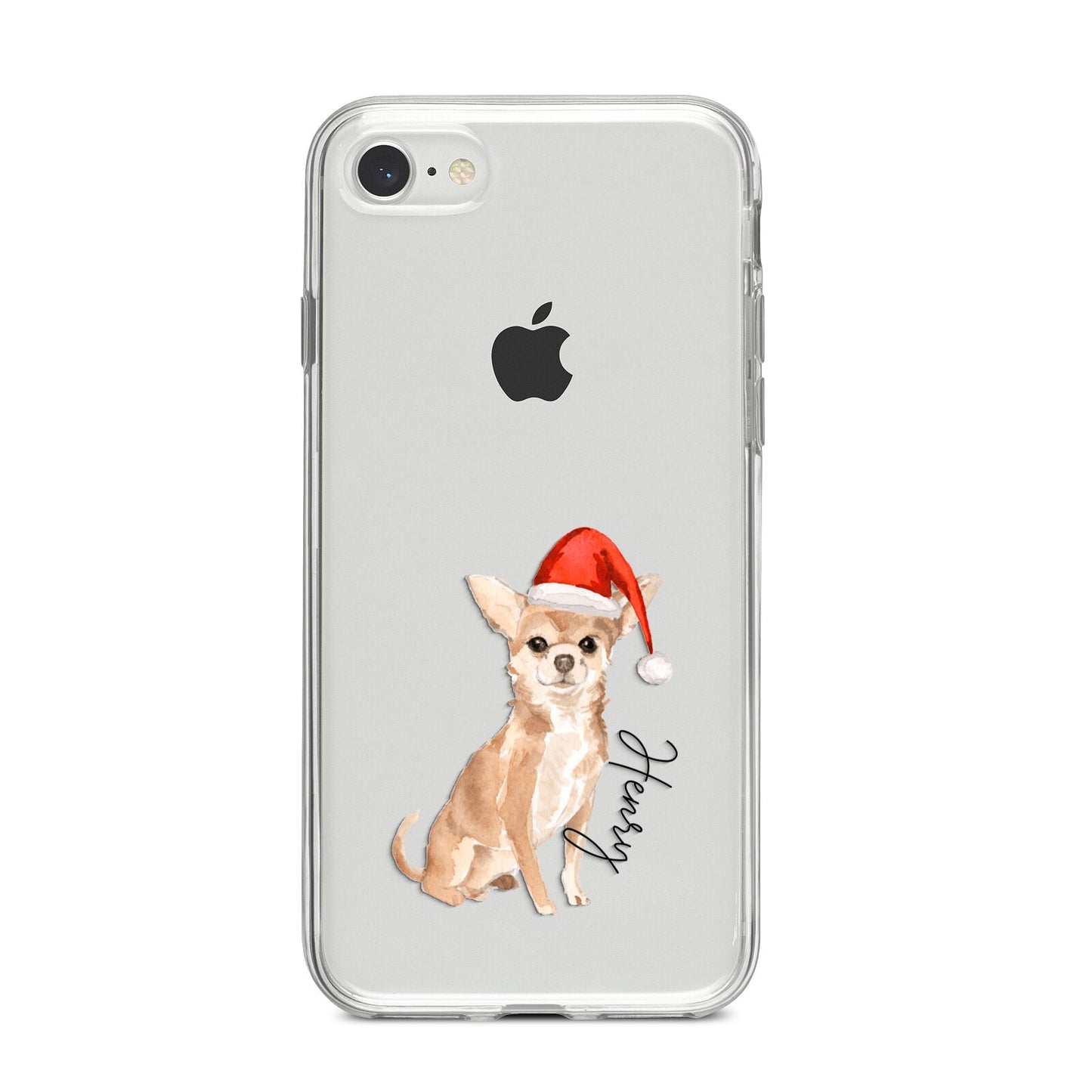 Personalised Christmas Chihuahua iPhone 8 Bumper Case on Silver iPhone