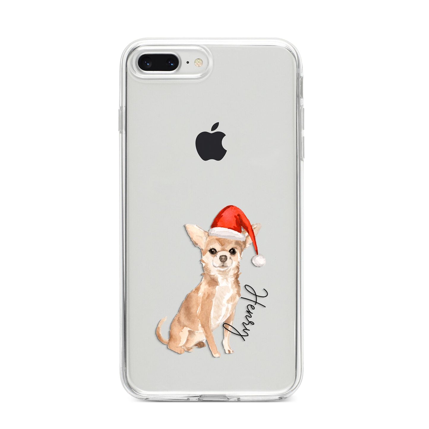 Personalised Christmas Chihuahua iPhone 8 Plus Bumper Case on Silver iPhone