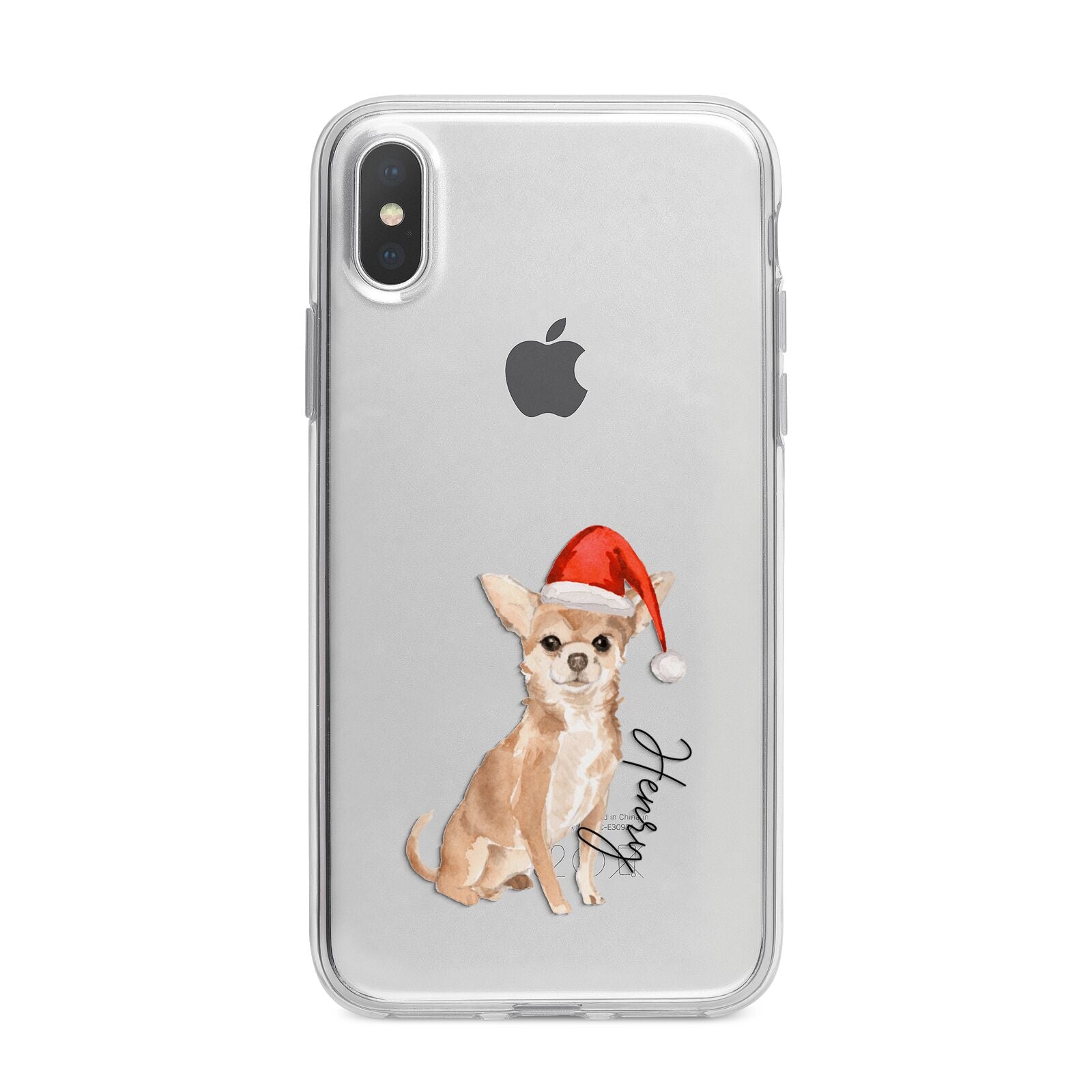 Personalised Christmas Chihuahua iPhone X Bumper Case on Silver iPhone Alternative Image 1