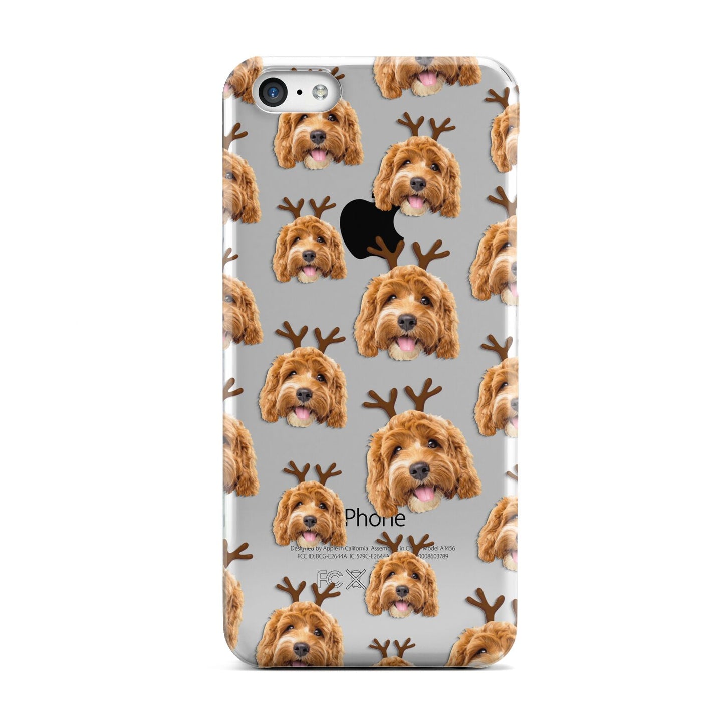 Personalised Christmas Dog Antler Apple iPhone 5c Case
