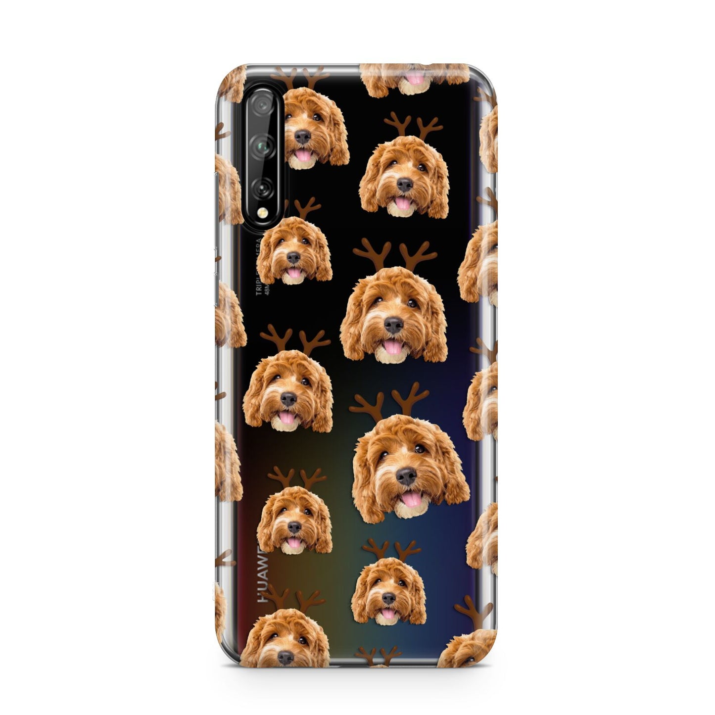Personalised Christmas Dog Antler Huawei Enjoy 10s Phone Case