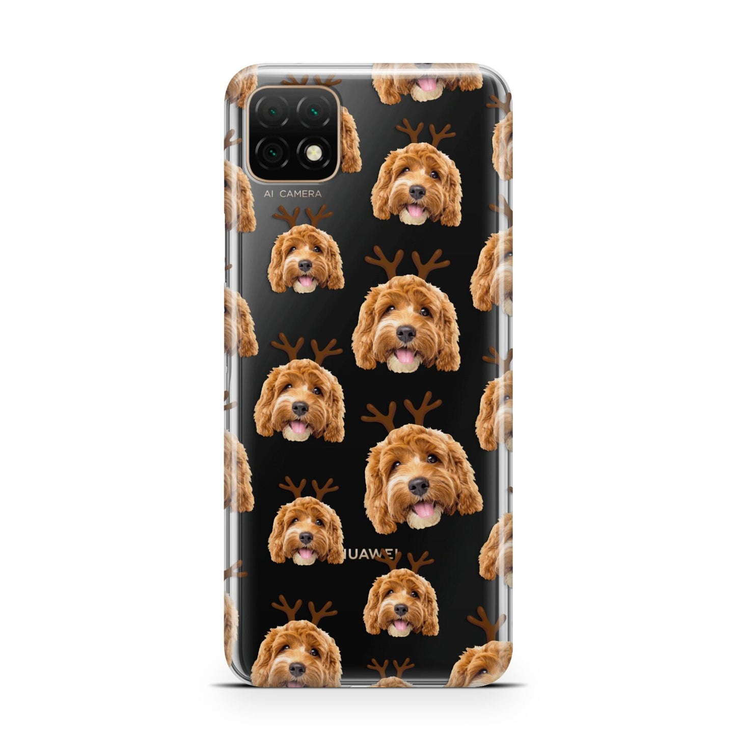 Personalised Christmas Dog Antler Huawei Enjoy 20 Phone Case