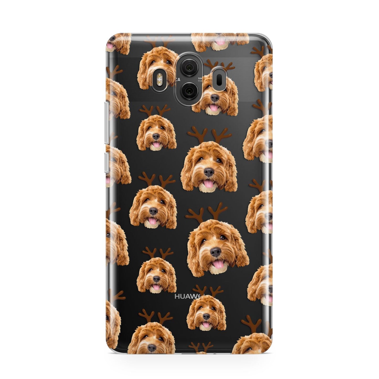 Personalised Christmas Dog Antler Huawei Mate 10 Protective Phone Case
