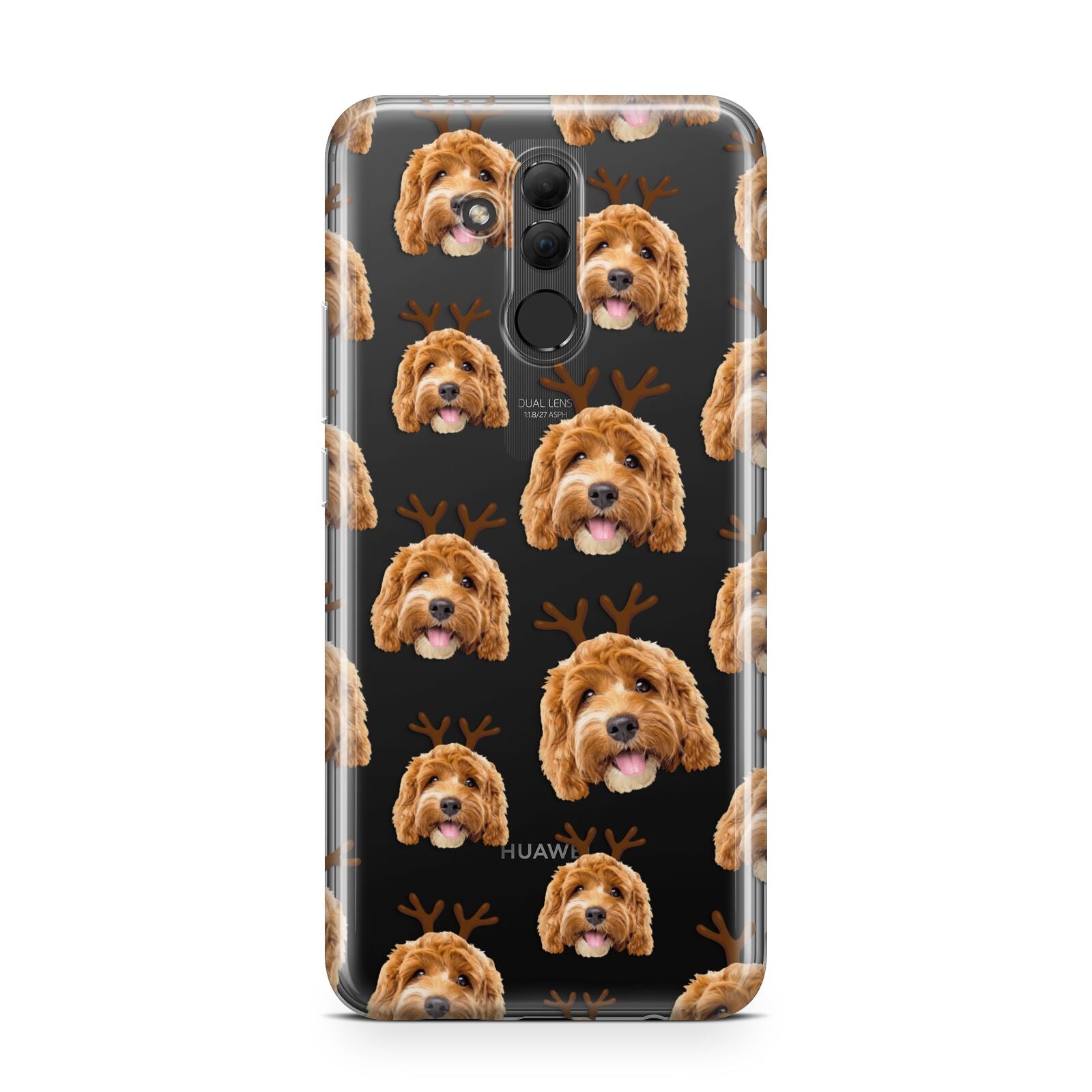 Personalised Christmas Dog Antler Huawei Mate 20 Lite