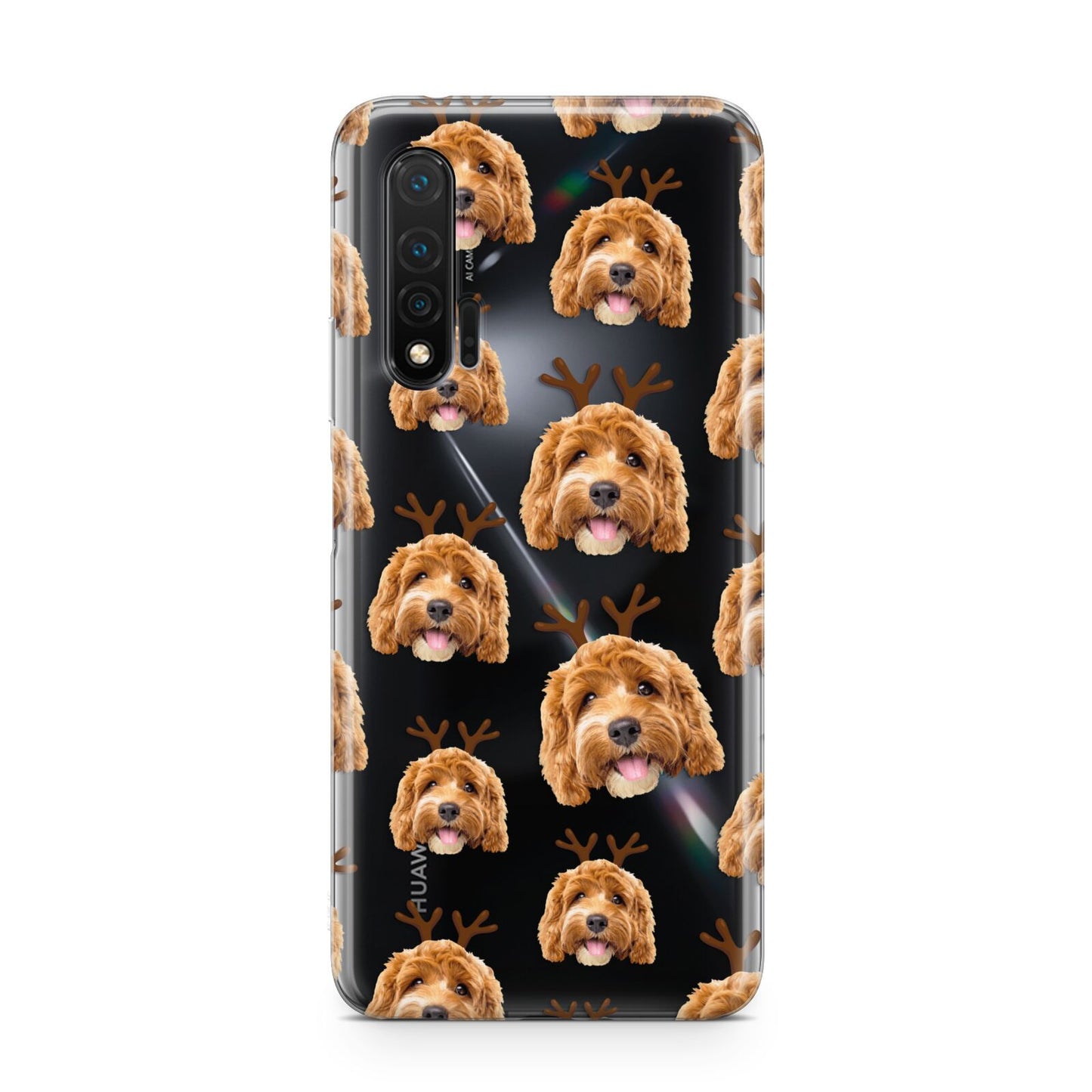Personalised Christmas Dog Antler Huawei Nova 6 Phone Case