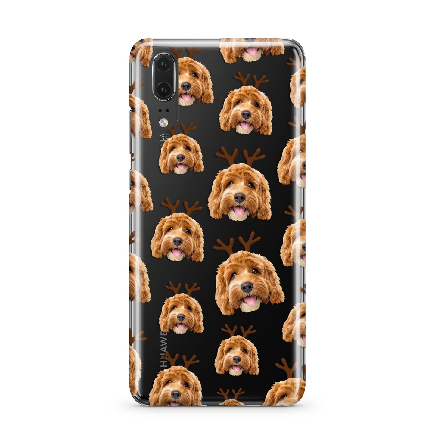 Personalised Christmas Dog Antler Huawei P20 Phone Case
